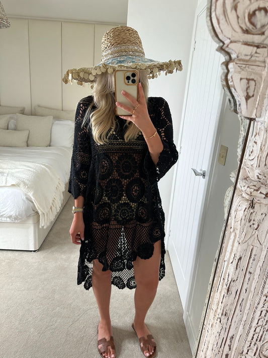 Black Crochet Dress