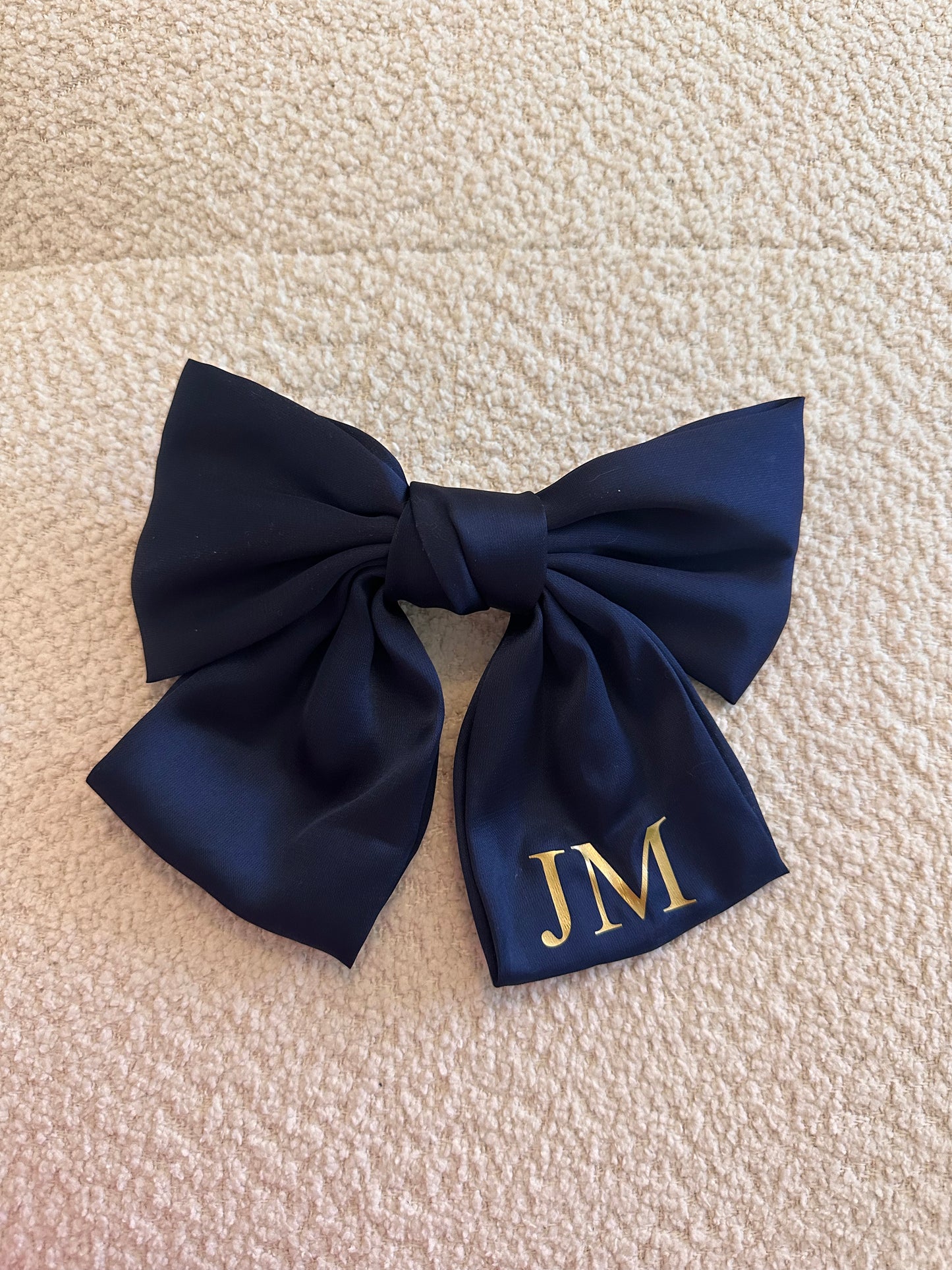 Navy Personalised Hair Bow