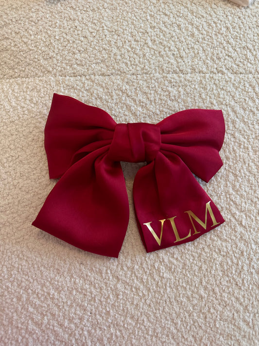 Red Personalised Hair Bow