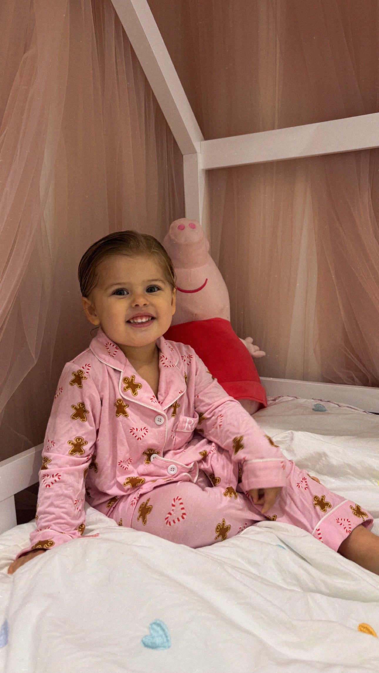 Christmas Print Children’s Soft Pink Pyjamas