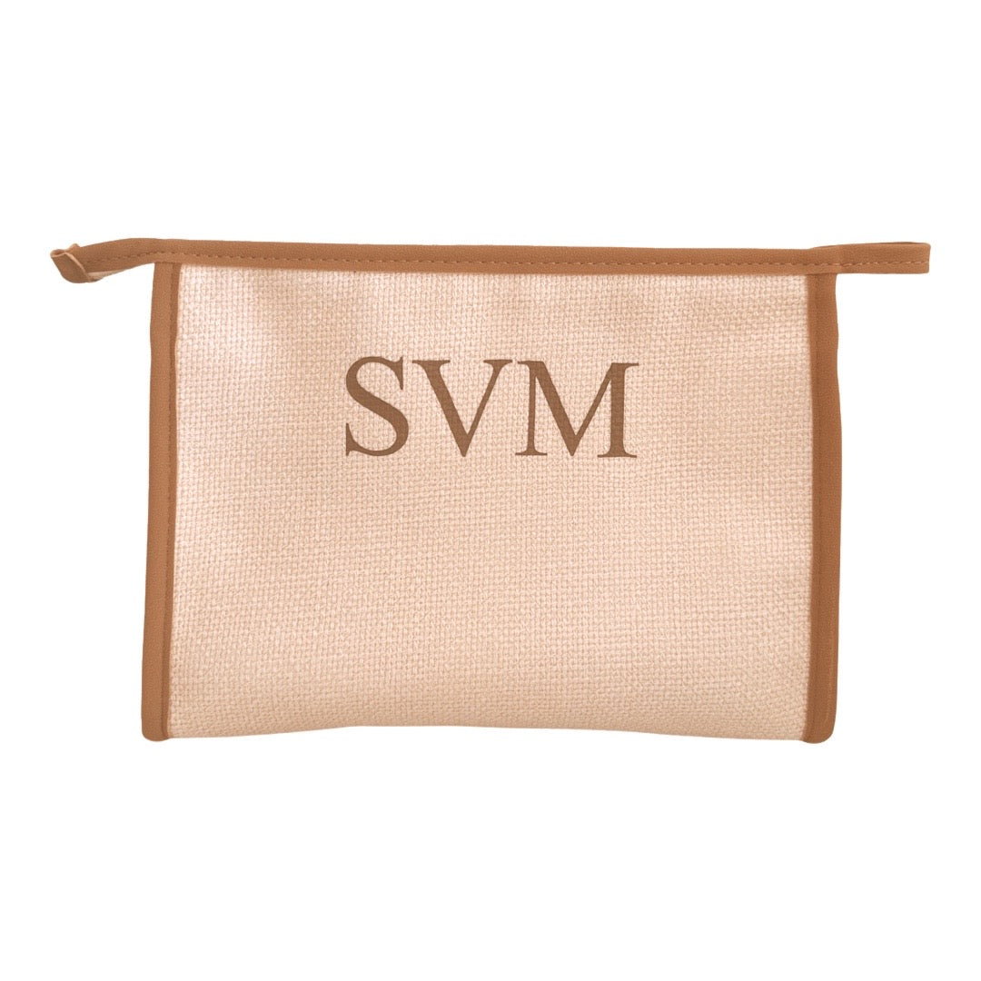 Cream & Tan Clutch Bag