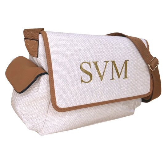 Cream & Tan Personalised Baby Changing Bag