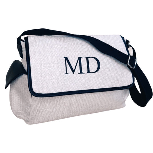 Cream & Black Personalised Baby Changing Bag