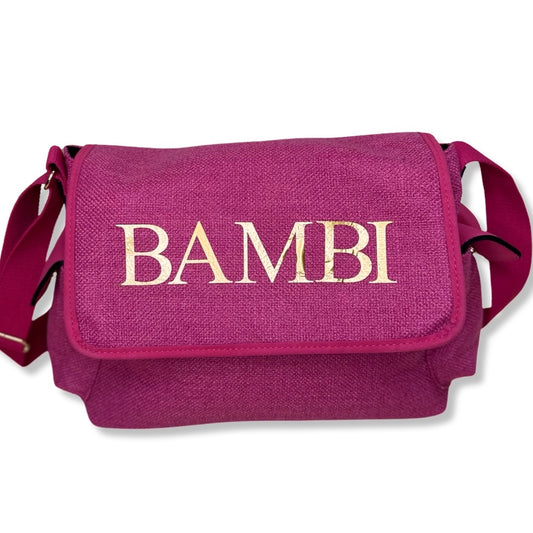 Fuchsia Pink Personalised Baby Changing Bag