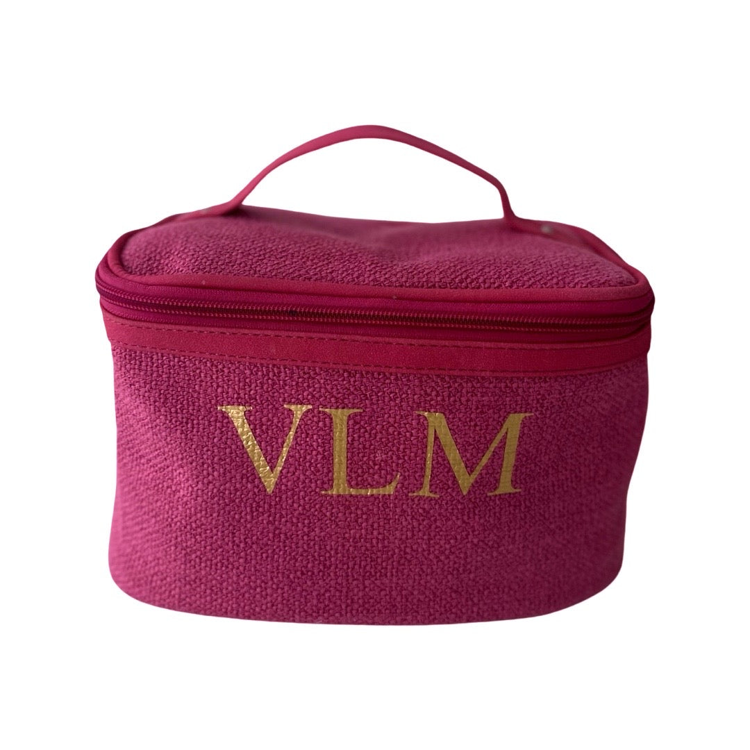 NEW Personalised Fuchsia Pink Make Up Bag