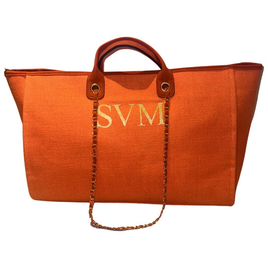 Orange Personalised Weekender Canvas Bag