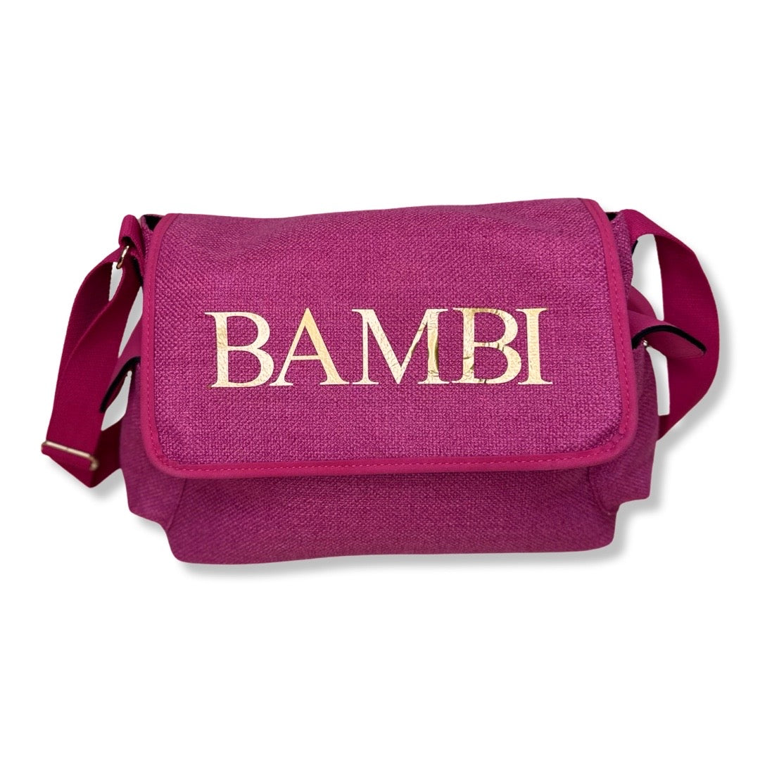 Fuchsia Pink Personalised Baby Changing Bag