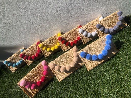 Handmade Pom Pom Clutch