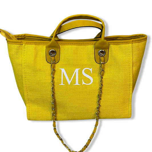 Yellow Personalised Medium Canvas Bag