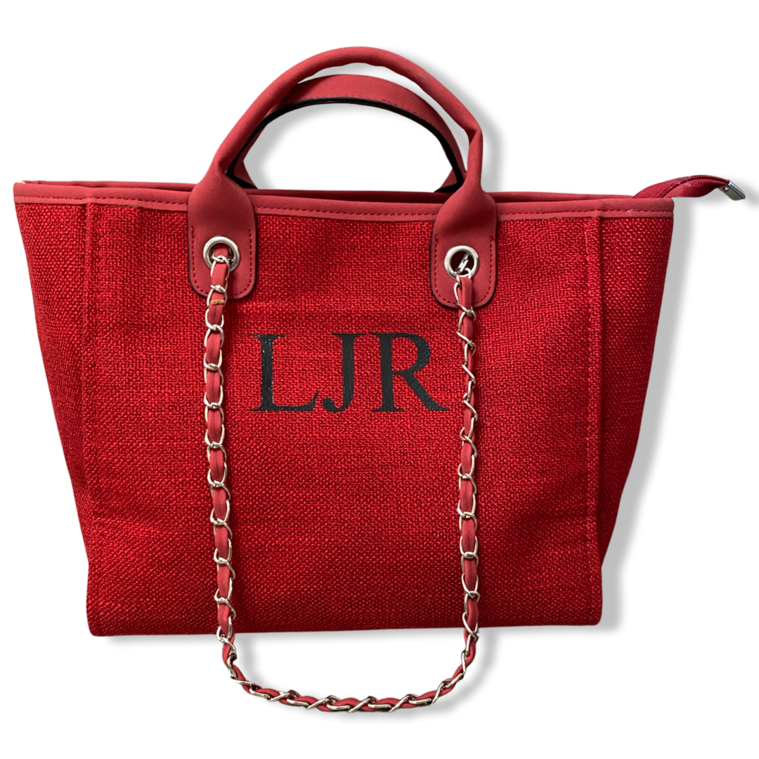 Red Personalised Medium Canvas Bag
