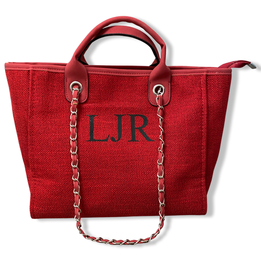 Red Personalised Medium Canvas Bag
