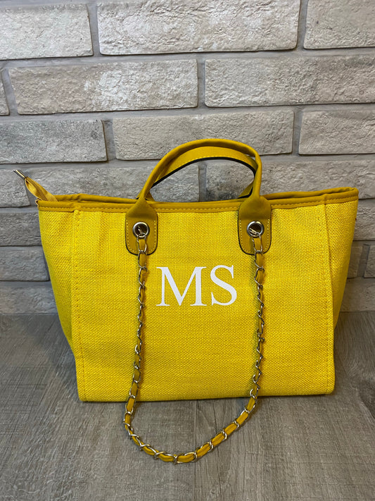 Yellow Personalised Medium Canvas Bag