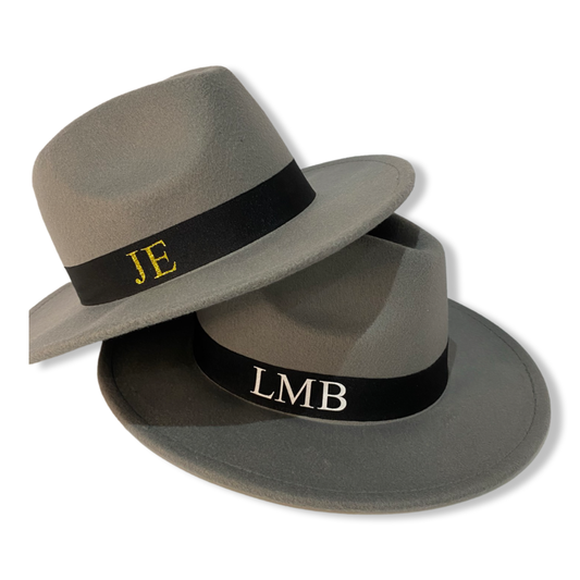 Grey Personalised Fedora Hat