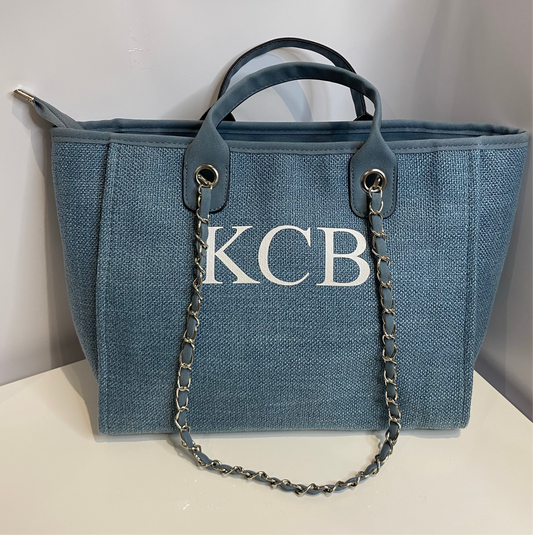 Blue Personalised Medium Canvas Bag