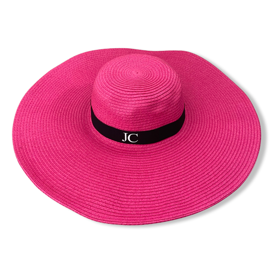 Pink Personalised Large Brim Sun Hat