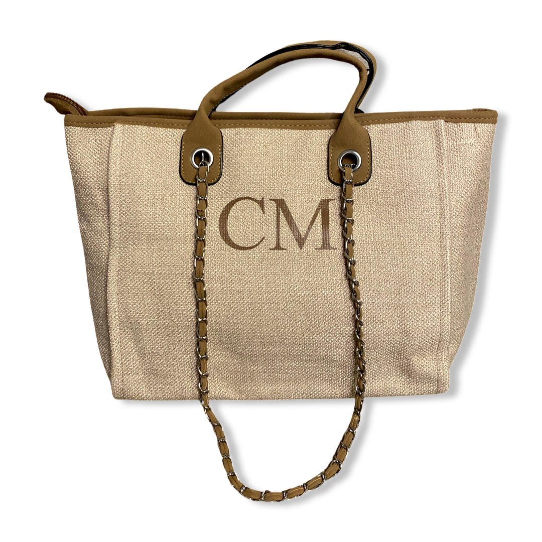 Brown Personalised Medium Canvas Bag