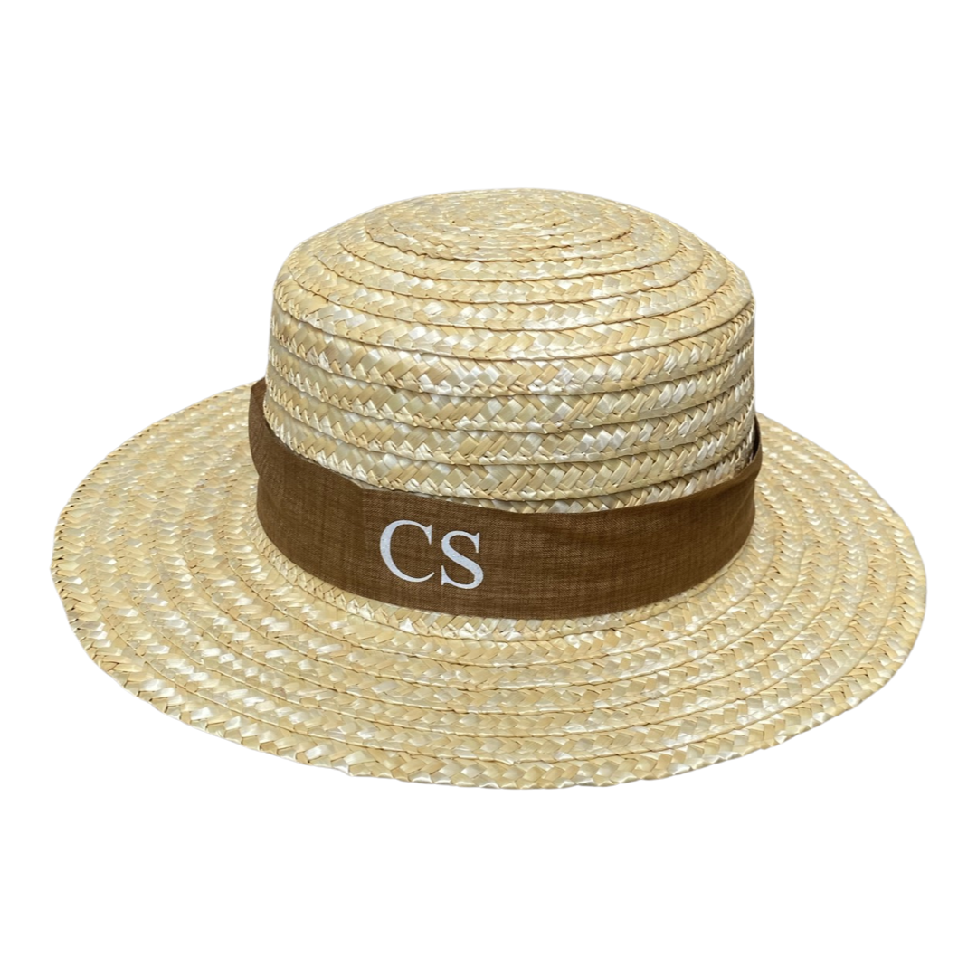 Straw With Tan Boater Sun Hat