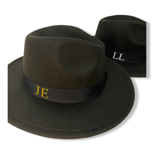 Black Personalised Fedora Hat