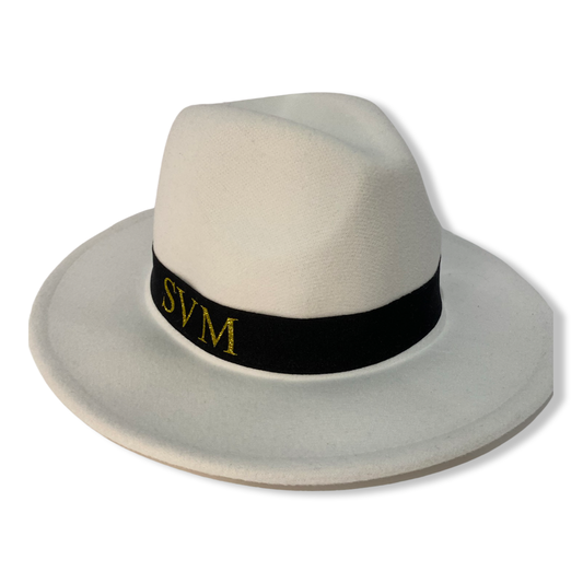 White Personalised Fedora