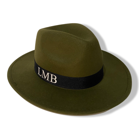 Khaki Personalised Fedora Hat