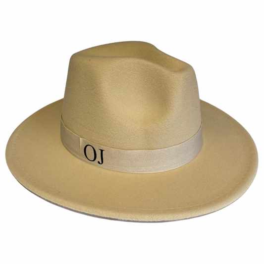 Cream Personalised Fedora Hat