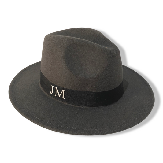 Dark Grey Personalised Fedora Hat