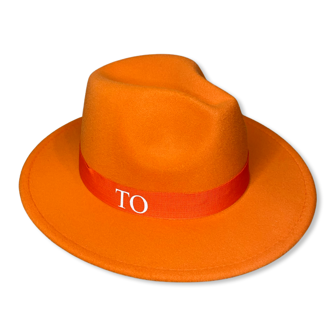 Orange Personalised Fedora Hat