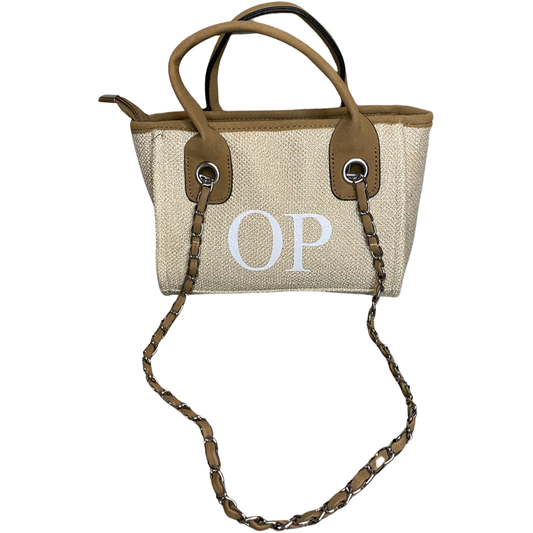Brown Personalised Mini Canvas Bag Large Letters