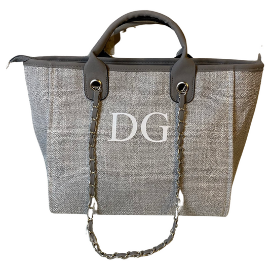 Grey Personalised Medium Canvas Bag