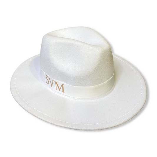 White Personalised Fedora Hat