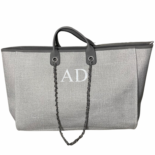 Grey Personalised Weekender Canvas Bag